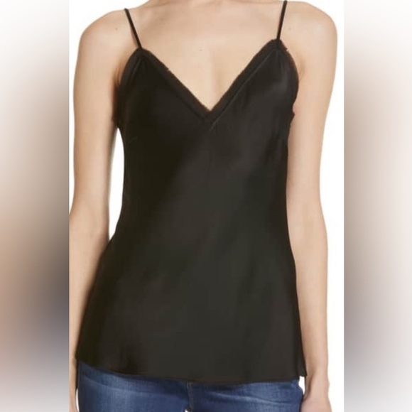 Frame Denim Tops Nwt Black Frame Camisole With Frayed Edge Size